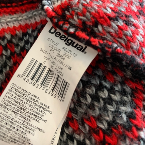 DESIGUAL by Christian Lacroix 46J2L12 Open Front Wrap Sweater Cardigan - Picture 6 of 15